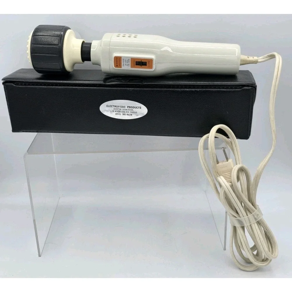 Vtg Sanyo Handheld Massager‎ Wand Model DA 1100 Japan 2 Speed W/ OG Case